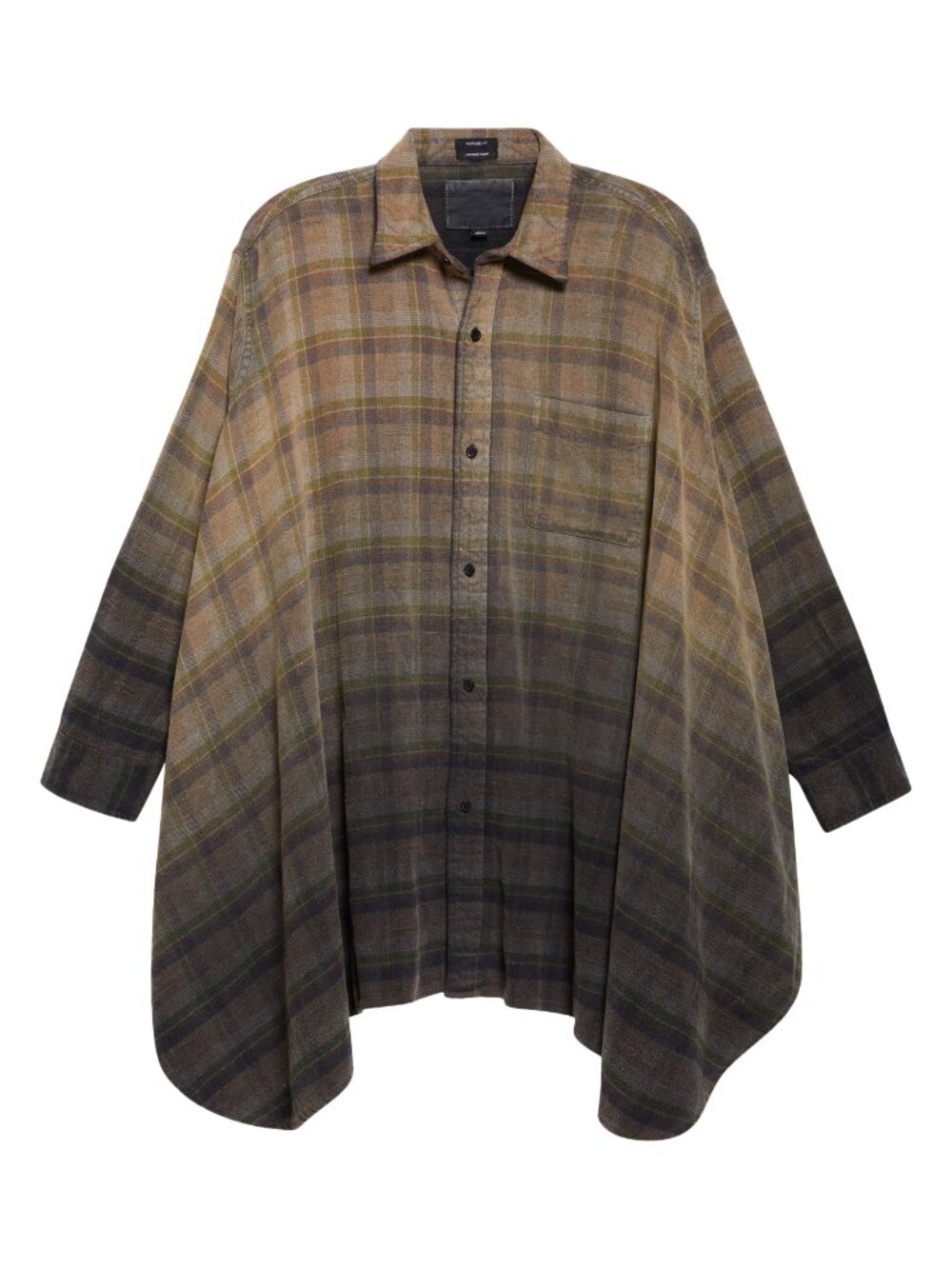 R13 NWOT Draped Front Plaid Flannel Button-Up Shirt M